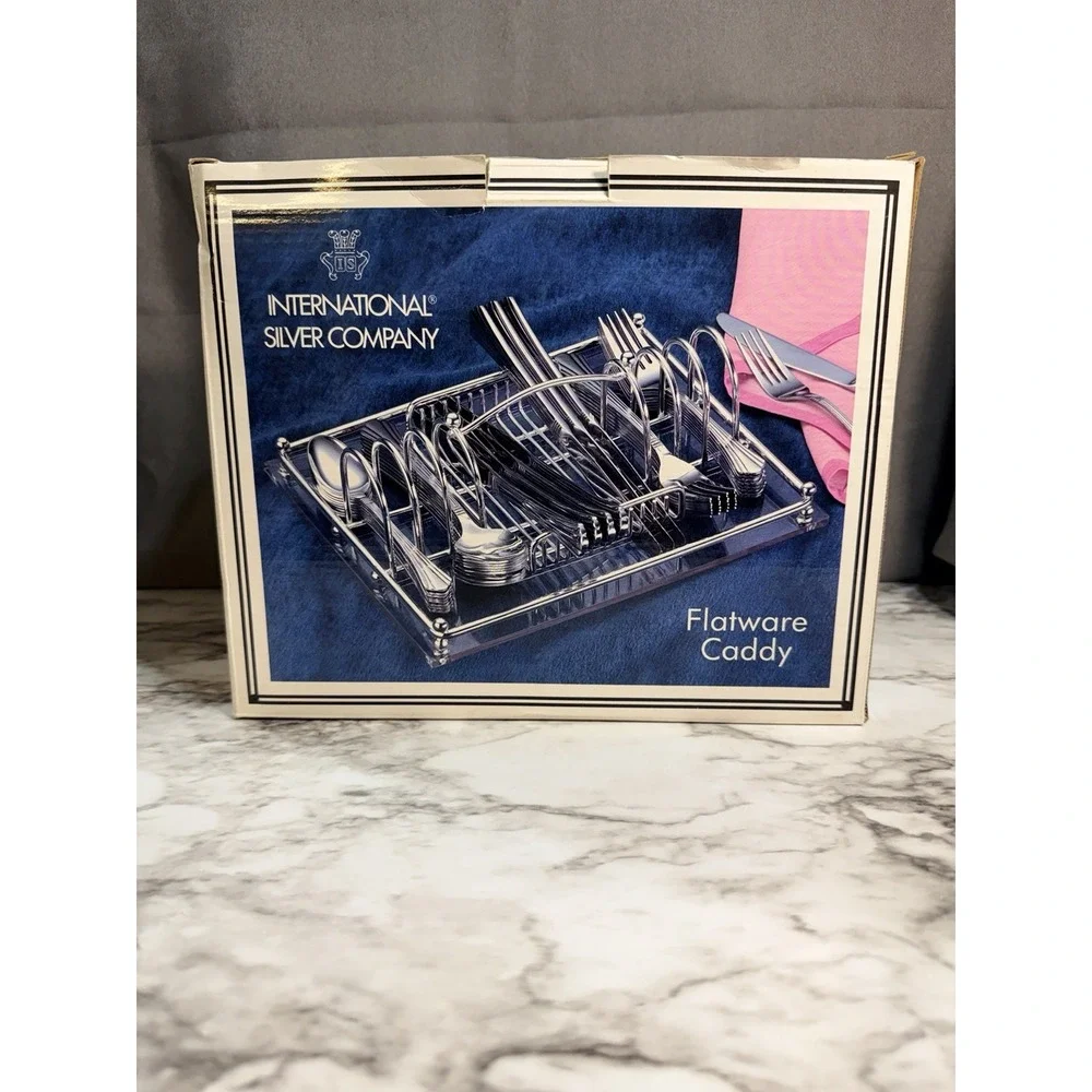 VTG International Silver Co. Silverware Buffet Caddy Holds Service for 12 (2592)